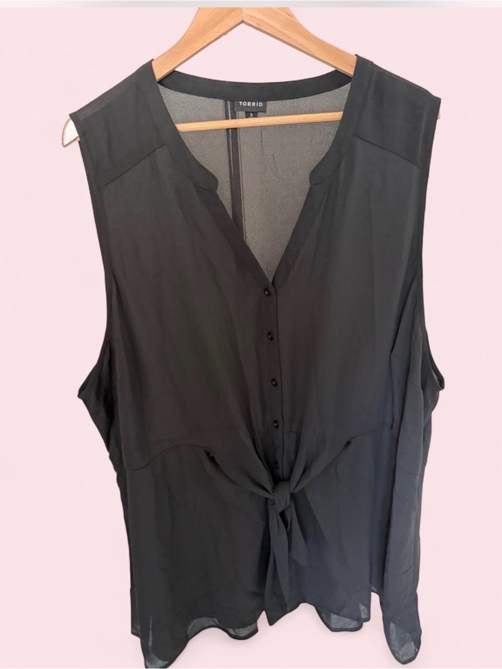 torrid Black Sleeveless Tie-Front Camisole